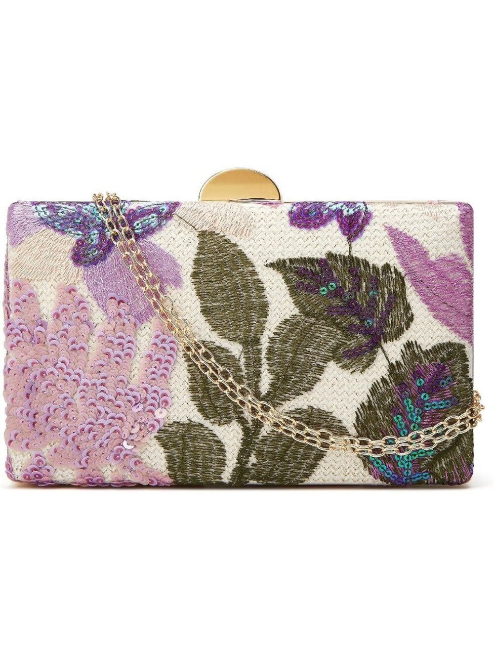 〽️Women's Purple Clutch Evening Embroidered Beaded Sequin Floral Crossbody Bags